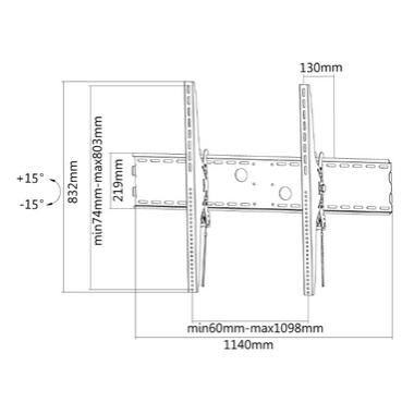 Стойка NewStar Flat Screen Wall Mount - ideal for Large Format Displays (tiltable)