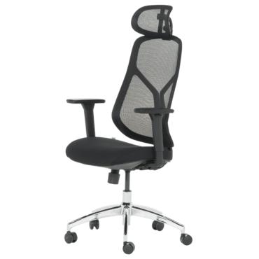 Директорски стол ЙОАН-сниман отстрани, черна мрежа