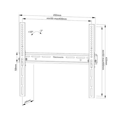 Стойка Neomounts by NewStar Screen Wall Mount (tilt, lockable, VESA 400x400)