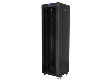 Комуникационен шкаф Lanberg rack cabinet 19' free-standing 42U/600x600 (flat pack) with glass door lcd black v2