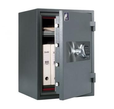 Метален сейф PMT комбиниран 67 EN EL - сив, сниман отпред