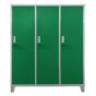 Метален гардероб детски BTL JZ с  3 отделения  150x120x40 см- затворен, зелен