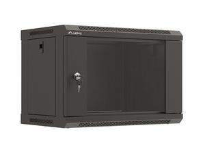 Комуникационен шкаф Lanberg rack cabinet 19' wall-mount 6U/540x350 (flat pack) with glass door black