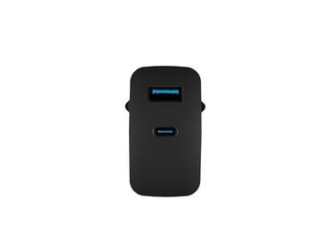 Адаптер Natec USB Charger Ribera Gan 1X USB-A + 1X USB-C 45W, Black