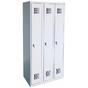 Метален гардероб FRT с 3 отделения 180х90х50 см- сниман отпред, сив, затворени врати