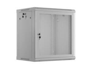 Комуникационен шкаф Lanberg rack cabinet 19' wall-mount 12U/600x450 with perforated door grey (flat pack)