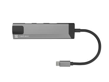 Докинг станция Natec Fowler Go Multiport Adapter 5 in 1, 2xUSB 3.0 HUB, HDMI 4K, USB-C PD, RJ45