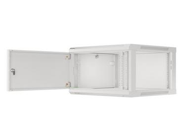 Комуникационен шкаф Lanberg rack cabinet 19' wall-mount 6U/600x600 for self-assembly with metal door grey (flat pack)