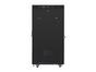Комуникационен шкаф Lanberg rack cabinet 19' free-standing 27U / 600x800 self-assembly flat pack with glass door LCD, black