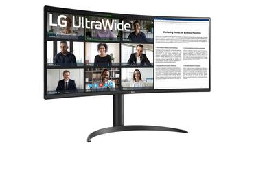 Монитор LG 34WR55QK-B 34' UltraWide AG , Curved 21:9 VA Panel, 5ms, 3000:1, 300 cd/m2, WQHD 3440x1440, HDR10, sRGB 99% , USB type-C 65W , 100Hz, HDMI, DisplayPort, PBP, Height Adjustable, Tilt, Reader Mode, Headphone Out, Black