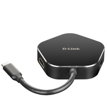 USB хъб D-Link 4-in-1 USB-C Hub with HDMI and Power Delivery