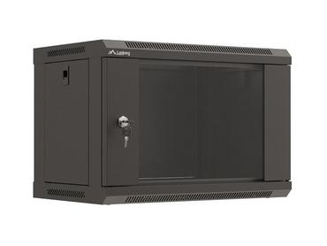 Комуникационен шкаф Lanberg rack cabinet 19' wall-mount 6U/540x350 (flat pack) with glass door black