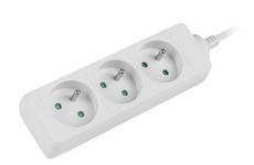 Разклонител Lanberg power strip 1.5m, 3 sockets, french quality-grade copper cable, white