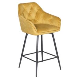 Бар стол АЛЕГ- жълт цвят, дамаска