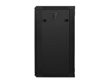 Комуникационен шкаф Lanberg rack cabinet 19' wall-mount 18U / 600x450 for self-assembly (flat pack), black