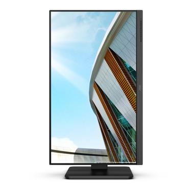 Монитор AOC Q24P2Q, 23.8' IPS WLED, 2560x1440@75Hz, 4ms GtG, 250cd m/2, 1000:1, DCR 50M:1, FlickerFree, Low Blue Light, 2Wx2, Tilt, Height Adjust, Pivot, Swivel, D-SUB, HDMI, DP, USB hub