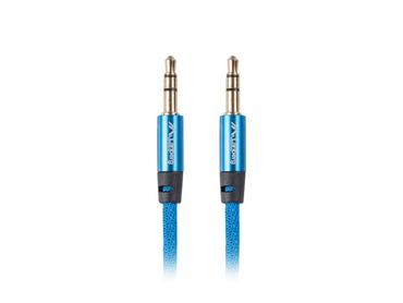 Кабел Lanberg mini jack 3.5mm M/M 3 pin cable 3m, blue premium