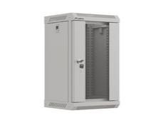 Комуникационен шкаф Lanberg rack cabinet 10' wall-mount 9U/300x300 (flat pack) with glass door grey