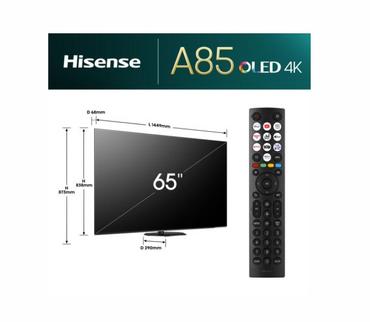 Телевизор Hisense 65' A85N, 4K UHD OLED Smart TV, 120Hz, HDMI 2.1, Game Mode Pro, AMD FreeSync Premium, Dolby Vision IQ & Atmos, Bluetooth, Alexa Built-in, Black