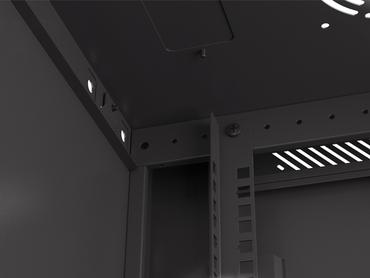 Комуникационен шкаф Lanberg rack cabinet 19' wall-mount 12U/600x450 with perforated door black (flat pack)