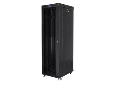 Комуникационен шкаф Lanberg rack cabinet 19' free-standing 42U/600x1000 (flat pack) with glass door lcd black v2