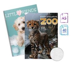 Тетрадка телчета А5 офсет 40 л малки квадратчета 20 бр