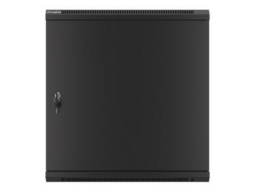 Комуникационен шкаф Lanberg rack cabinet 19' wall-mount 12U/600x450 for self-assembly with metal door black (flat pack)