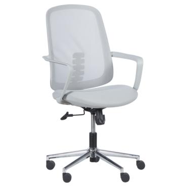 Работен стол ДАННА- сива дамаска, хромирана база