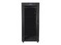 Комуникационен шкаф Lanberg rack cabinet 19' free-standing 27U / 600x800 self-assembly flat pack with glass door LCD, black