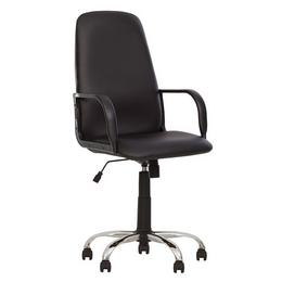 Директорски стол ДИПЛОМАТ- снимка отпред, черна еко кожа