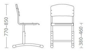 Ученически стол Ана Е-273 сива рамка-размери