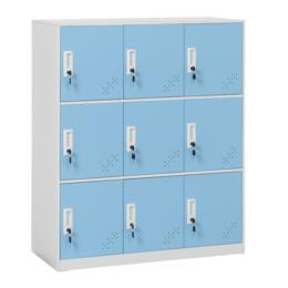 Метален гардероб детски BTL К с 9 отделения 109x90x40 см- сниман отстрани, затворени врати