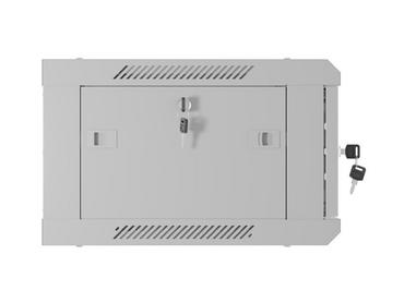 Комуникационен шкаф Lanberg rack cabinet 19' wall-mount 4U/600x450 with perforated door grey (flat pack)