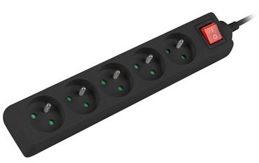 Разклонител Lanberg power strip 1.5m, 5 sockets, french with circuit breaker quality-grade copper cable, black