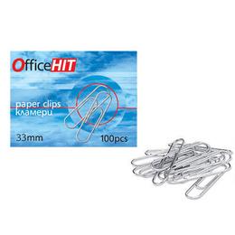Кламери никел 33 мм 100 бр Office Hit 