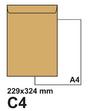 Плик самозалепващ C4 229х324 кафяв крафт 50 бр