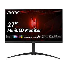 Монитор Acer Nitro XV275UP3biiprx, 27' VA, Anti-Glare, QHD Mini Led 2560x1440, 99% AdobeRGB, ZeroFrame, FreeSync Premium, up to 170Hz, 1ms, 100M:1, 600 up to 1000 cd/m2, 1xDP, 2xHDMI, Audio out, VESA, Tilt, Swivel, Hgt Adj, Pivot, Acer Display Widget, Bla