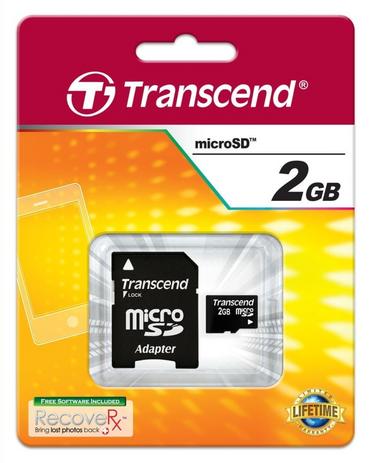 Памет Transcend 2GB microSD (with adapter)