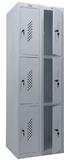 Метален гардероб PMT с 6 отделениe 183х60х50 см- сниман отпред, десните врати отворени, празен, сив