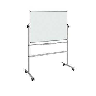 Бяла магнитна дъска 90х120 см мобилна - снимка отстрани, сглобена дъска