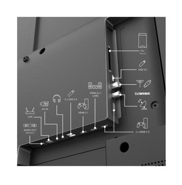 Телевизор Thomson Smart QLED TV 43'; Google TV; 3840 x 2160 (4K UHD), 4000:1, QLED, 60 Hz, DVB-T/T2/C/S/S2, HDR10, Hotel mode, Wi-Fi, Bluetooth, LAN, HDMI 2 (2.0) + 2 (2.1), USB 2 (2.0) + 1 (3.0), Central Swivel Stand, Dark gray