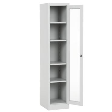 Архивен шкаф BTL GR с 5 отделения 180х38х40 см- отворена врата, празни рафтове
