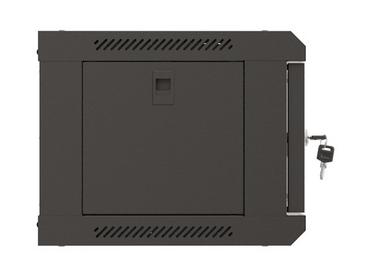 Комуникационен шкаф Lanberg rack cabinet 19' wall-mount 4U/540x350 (flat pack) with glass door black