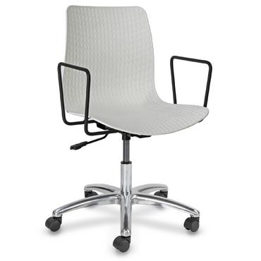 Работен стол КУКЕР DLM 04/23-сниман отпред, бял