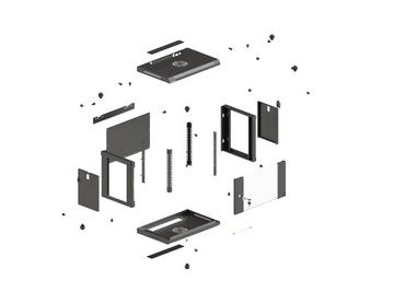 Комуникационен шкаф Lanberg rack cabinet 19' wall-mount 4U/540x350 (flat pack) with glass door black