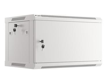 Комуникационен шкаф Lanberg rack cabinet 19' wall-mount 6U/600x450 for self-assembly with metal door grey (flat pack)