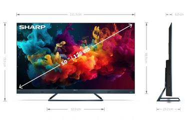 Телевизор Sharp 50FQ5EG, 50' QLED  GOOGLE TV, 4K Ultra HD 144Hz Quantum Dot 3840x2160 Aluminium Slim Frameless, AQUOS AI, DVB-T/T2/C/S/S2, 500 NIT, Active Motion 1400, HARMAN/KARDON, HDR10, Dolby Atmos, Dolby Vision, DTS:X, Google Assistant, HDMI eARC, Mi