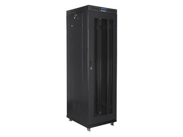 Комуникационен шкаф Lanberg rack cabinet 19' free-standing 42U/600x800 (flat pack) with mesh door lcd black v2