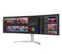 Монитор LG 49WQ95C-W, 49' 32:9 Curved UltraWide Dual QHD 5K 5120x1440 NANO IPS Panel, 144 Hz, USB Type-C, 5ms, 400 cd/m2, 1000:1, HDR400, HDR10, DCI-P3 98%, FreeSync, PIP, 2 PBP, HDMI, DisplayPort, Speacer 2ch 10W, Tilt, Height, Swivel, Titan