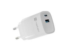 Адаптер Natec USB Charger  Ribera Gan 1X USB-A + 1X USB-C 30W, White